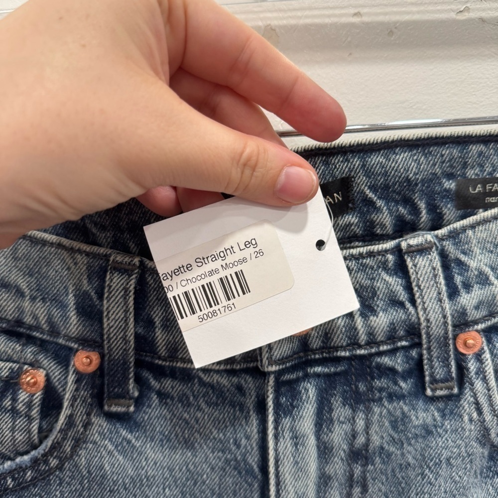 Modern American La Fayette Straight Leg Jeans Distressed in Brooklyn Wash 26 - Picture 4 of 10